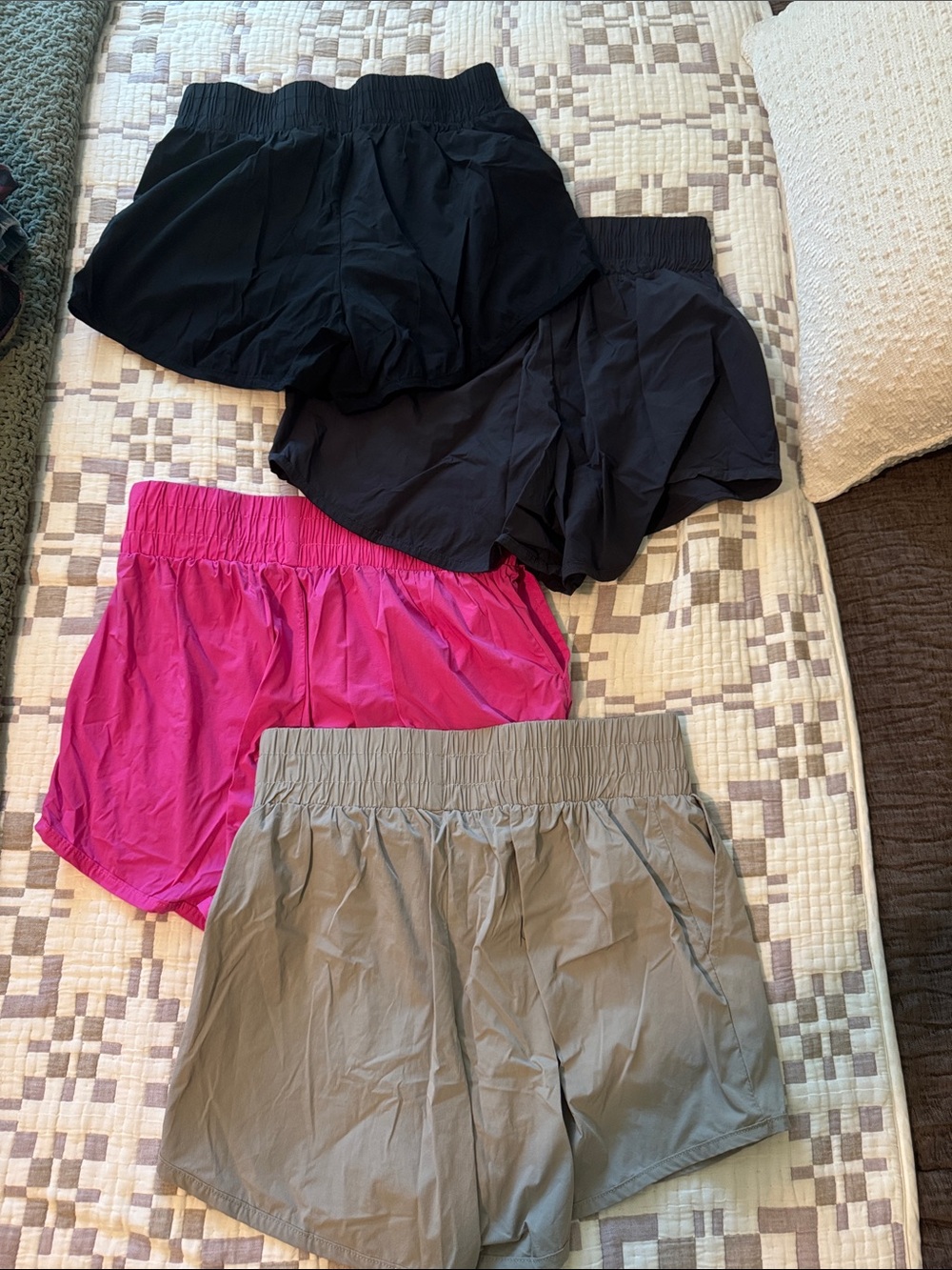 Amazon Women's Athletic Shorts Pack — Black, Hot Pink, Gray